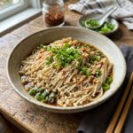 Enoki Mushrooms with Garlic & Scallion Sauce