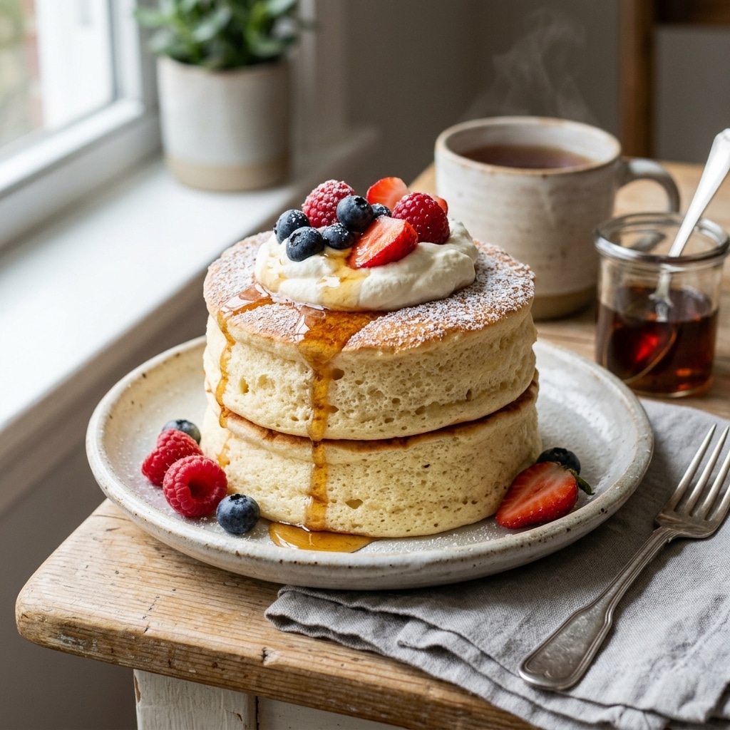 Fluffy Japanese Soufflé Pancakes