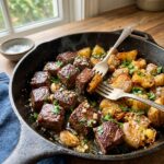 Garlic Butter Steak Bites with Crispy Potatoes Recipe
