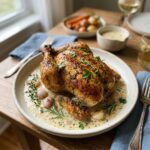 Herb Roasted Chicken in Creamy White Sauce