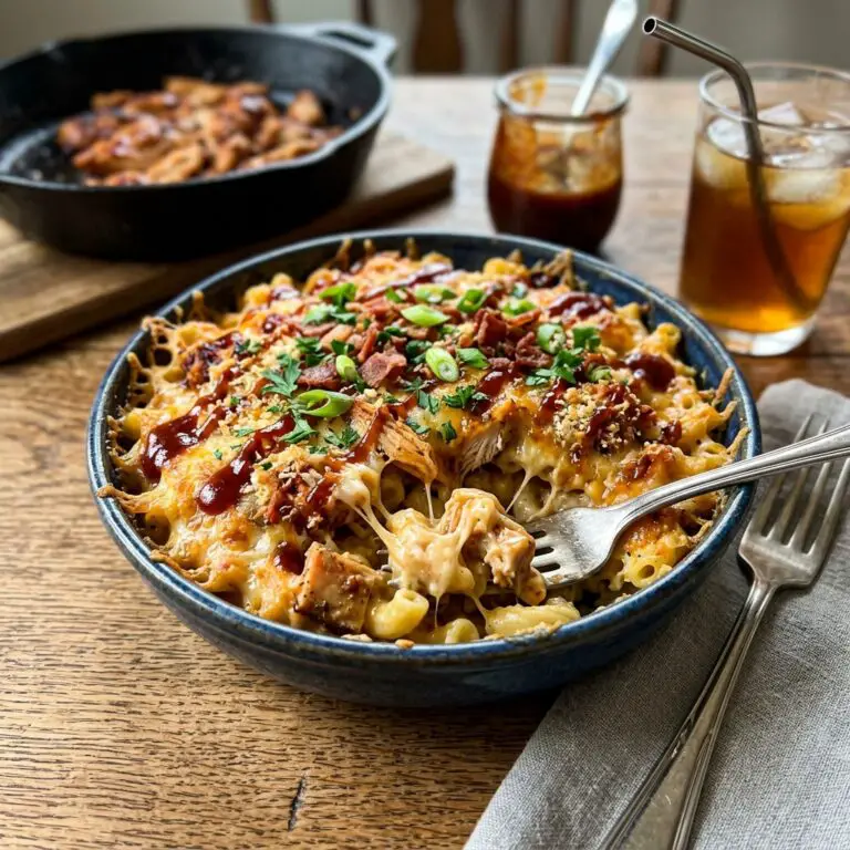 High Protein Honey BBQ Chicken Mac and Cheese