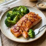 Honey Ginger Salmon with Steamed Broccoli