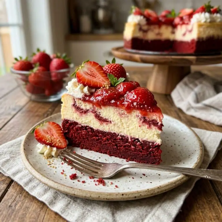 Red Velvet Strawberry Cheesecake