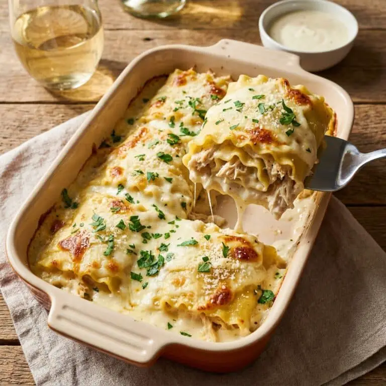 Chicken Alfredo Lasagna Rolls