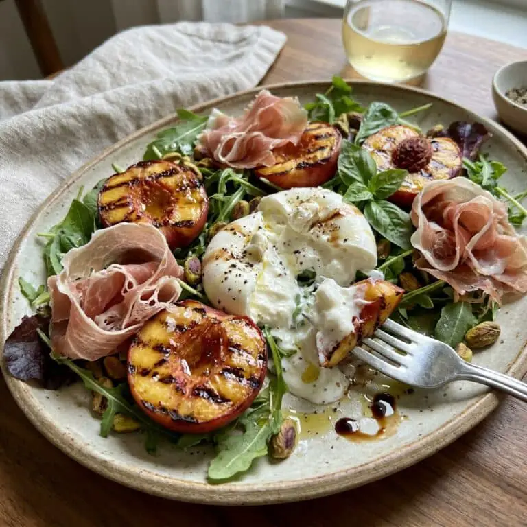 Grilled Nectarine Burrata Prosciutto Salad