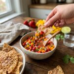 Strawberry Mango Salsa with Cinnamon-Sugar Tortilla Chips